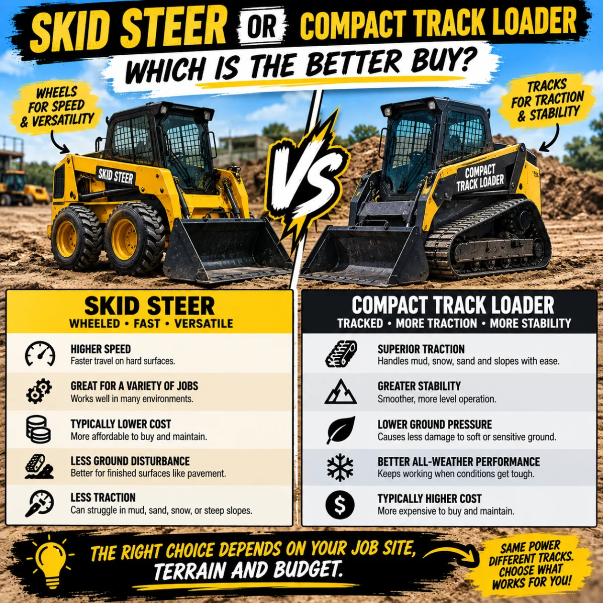 Skid Steer or Compact Track Loader—Which Is the Better Buy?
